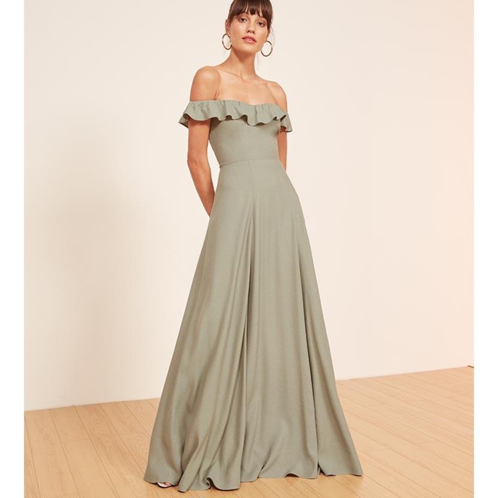 Reformation Seafoam Green Verbena Dress - Petite